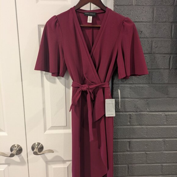Donna Morgan Faux Wrap Dress Size 2 - Picture 2 of 6